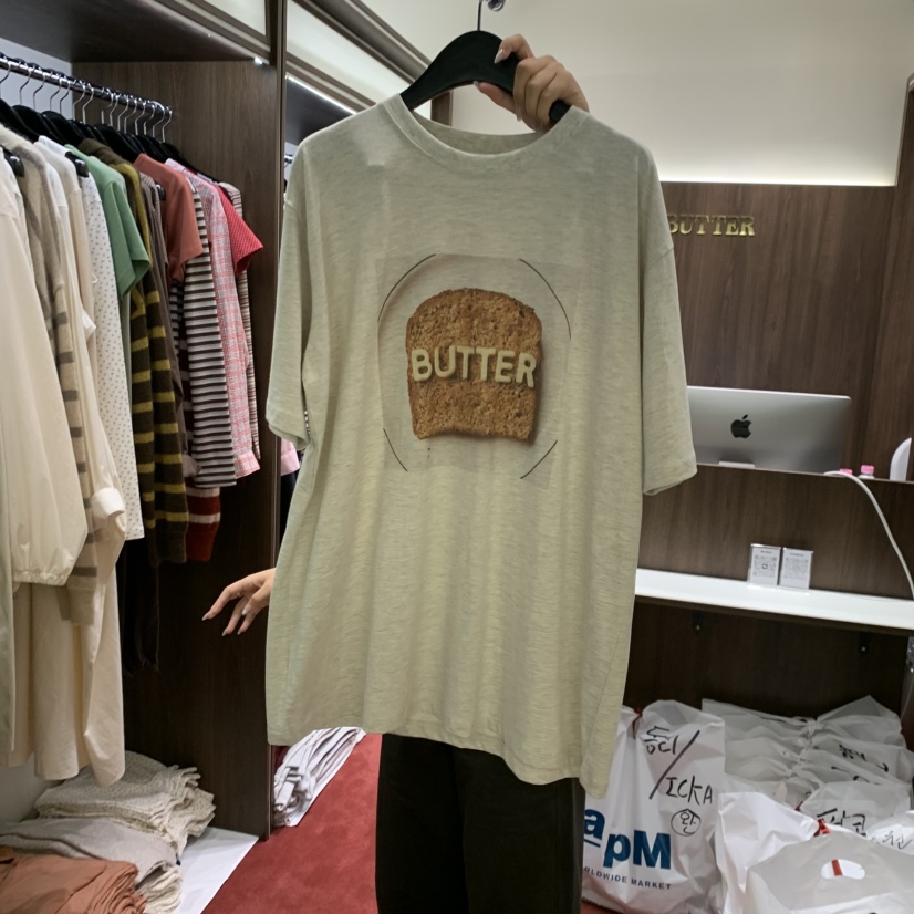 PEANUT BUTTER韓國直郵㊣女士新品25秋冬人氣真品時尚推薦T恤PEANUT BUTTERT恤圖色2
