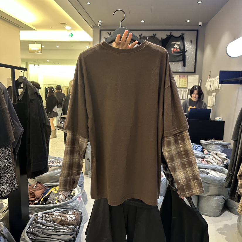 CREDITO韓國代購㊣女裝新品真品時尚職業熱賣長袖T恤假兩件CREDITO長袖T恤