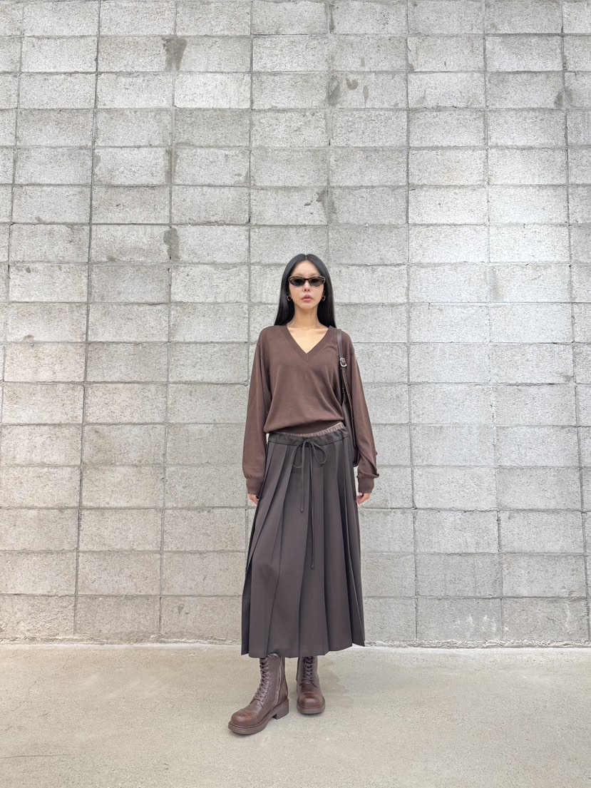 LIMLIMLIM韓國代購㊣女士新款職業人氣25秋冬推薦熱賣長裙褶皺LIM LIM LIM長裙