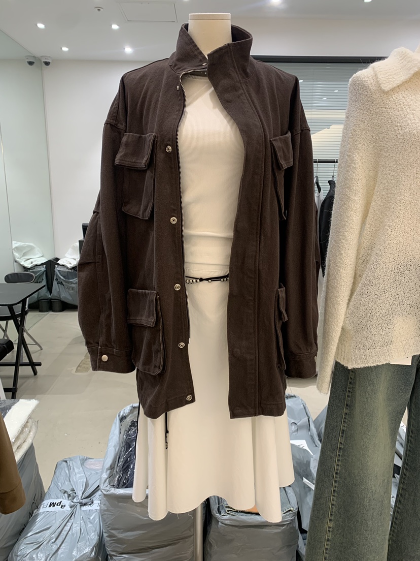 ANOVE東大門㊣代購女士新品25秋冬時尚熱賣職業人氣夾克口袋ANOVE夾克