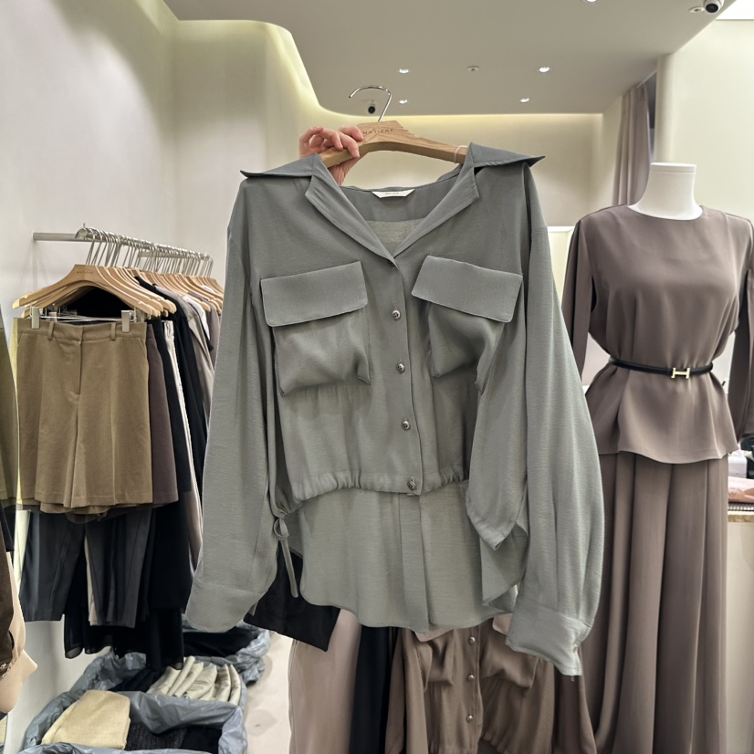 MATIERE韓國代購㊣女裝新品真品人氣熱賣25秋冬時尚襯衫蕾絲衫MATIERE襯衫/蕾絲衫圖色2