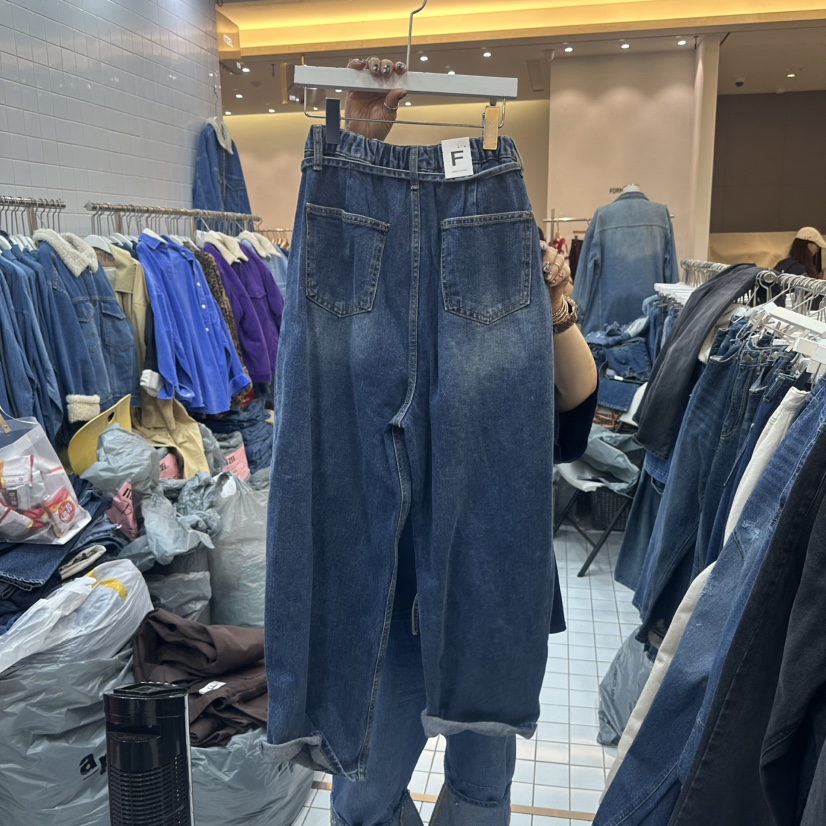 ITZEL韓國直郵㊣女士新品人氣真品職業休閑熱賣牛仔褲含腰繩ITZEL牛仔褲