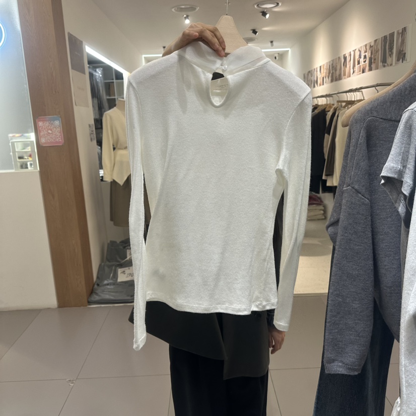 RENDER韓國代購㊣女士新款推薦熱賣休閑真品時尚長袖T恤歐根紗RENDER長袖T恤