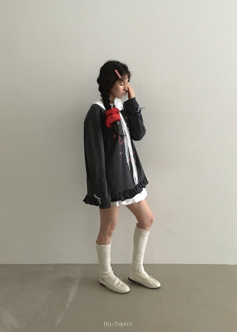 BY CHAPTER韓國直郵㊣女士新款時尚人氣25秋冬熱賣長袖T恤BY Chapter長袖T恤