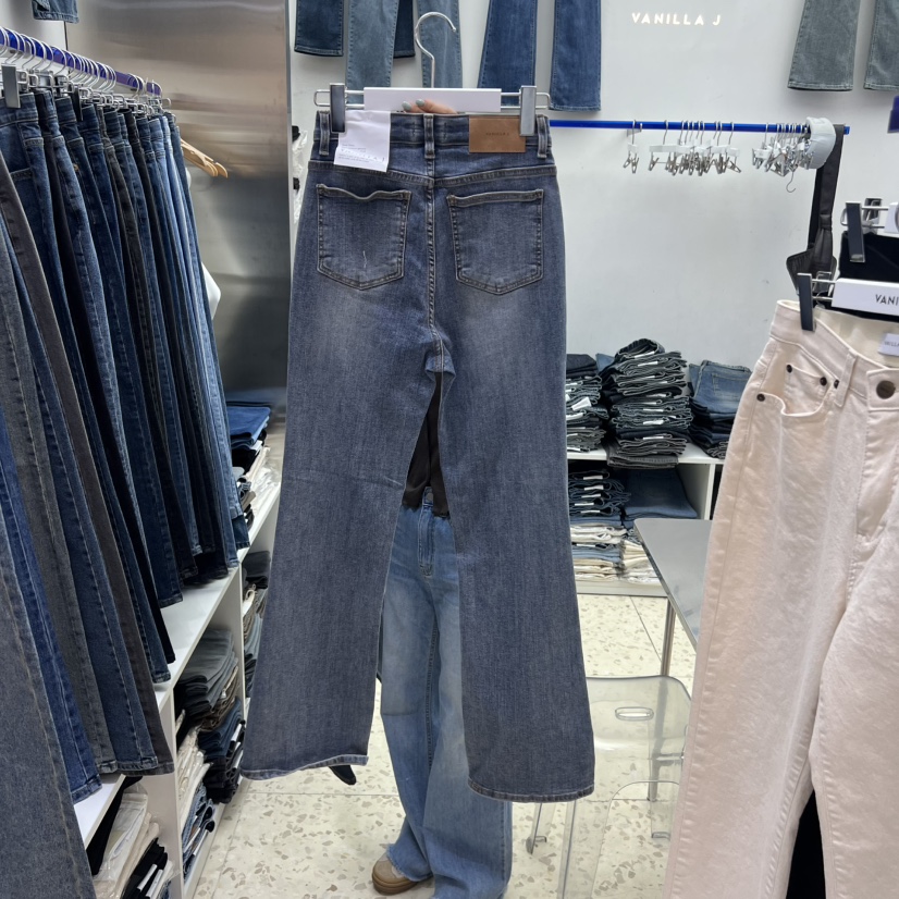 VANILLA J東大門㊣代購女士新品熱賣時尚推薦25秋冬牛仔褲VANILLA J牛仔褲