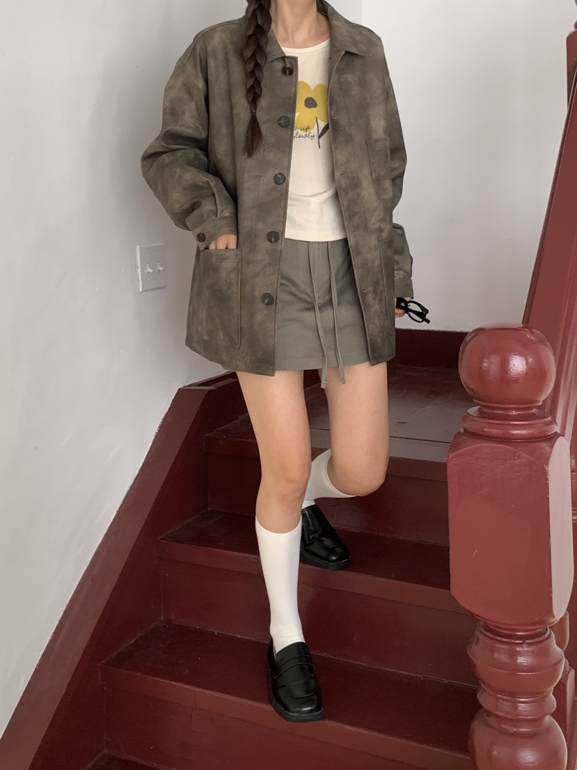 RE:OPENING韓國代購㊣女士新品推薦熱賣時尚真品人氣夾克皮革RE:OPENING夾克