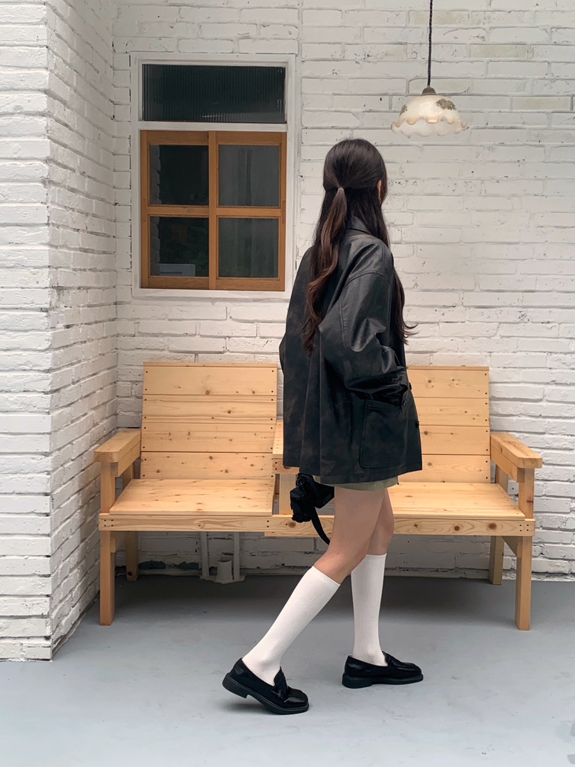 RE:OPENING韓國代購㊣女士新品推薦熱賣時尚真品人氣夾克皮革RE:OPENING夾克