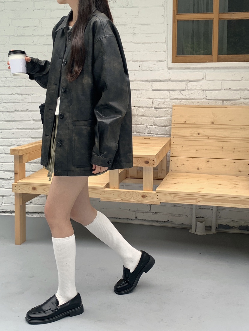 RE:OPENING韓國代購㊣女士新品推薦熱賣時尚真品人氣夾克皮革RE:OPENING夾克