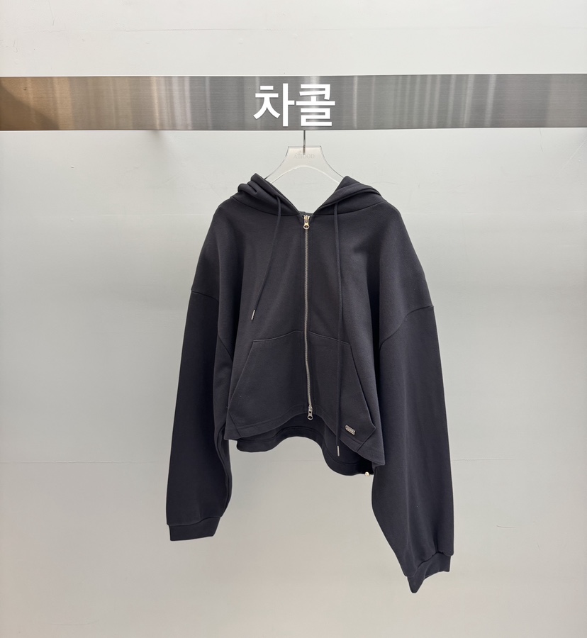 AMOOD韓國代購㊣女裝新品休閑真品時尚熱賣職業衛衣拉鏈連帽AMOOD衛衣圖色2
