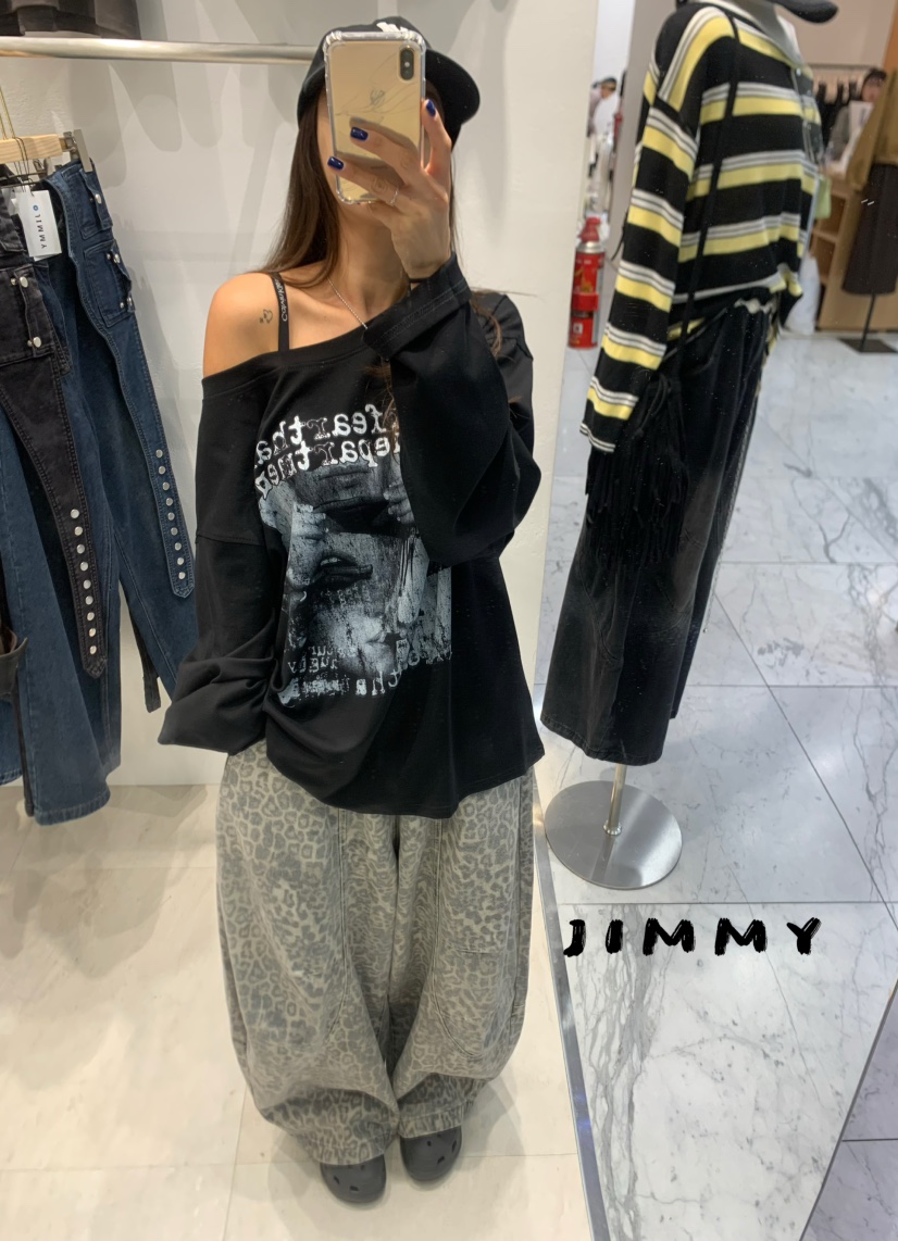 JIMMY韓國代購㊣女士新款推薦休閑人氣熱賣職業時尚長袖T恤JIMMY/REMAKE長袖T恤