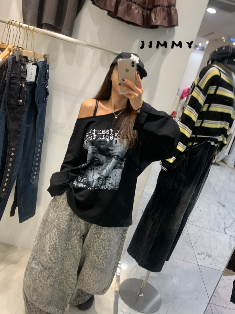 JIMMY韓國代購㊣女士新款推薦休閑人氣熱賣職業時尚長袖T恤JIMMY/REMAKE長袖T恤