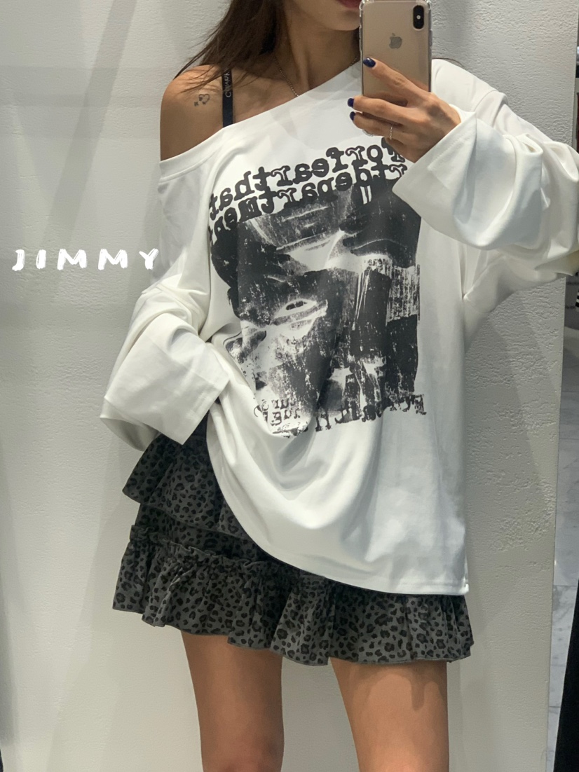 JIMMY韓國代購㊣女士新款推薦休閑人氣熱賣職業時尚長袖T恤JIMMY/REMAKE長袖T恤