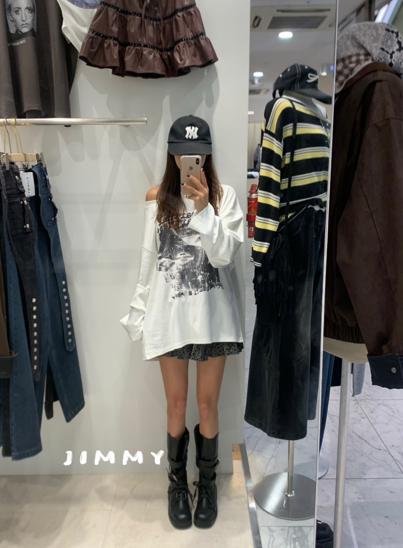 JIMMY韓國代購㊣女士新款推薦休閑人氣熱賣職業時尚長袖T恤JIMMY/REMAKE長袖T恤