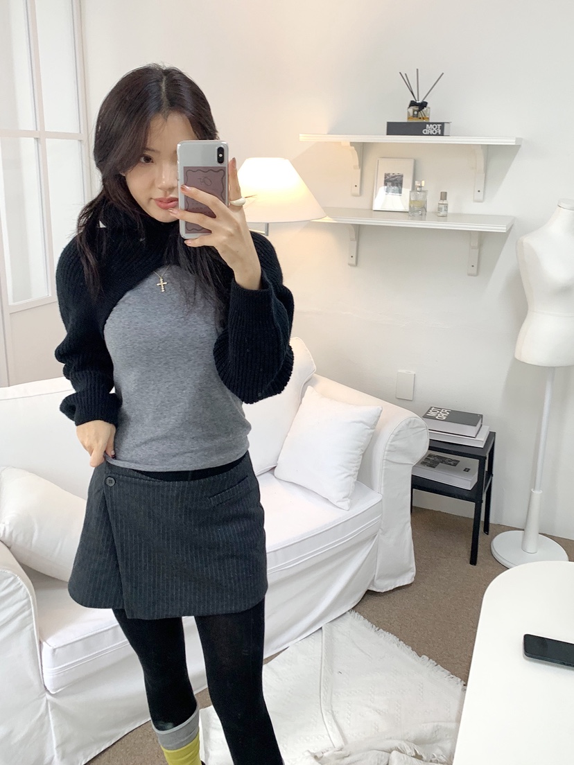 NICEALICE韓國代購㊣女裝新品熱賣人氣25秋冬針織衫連帽衫短款NICEALICE針織衫