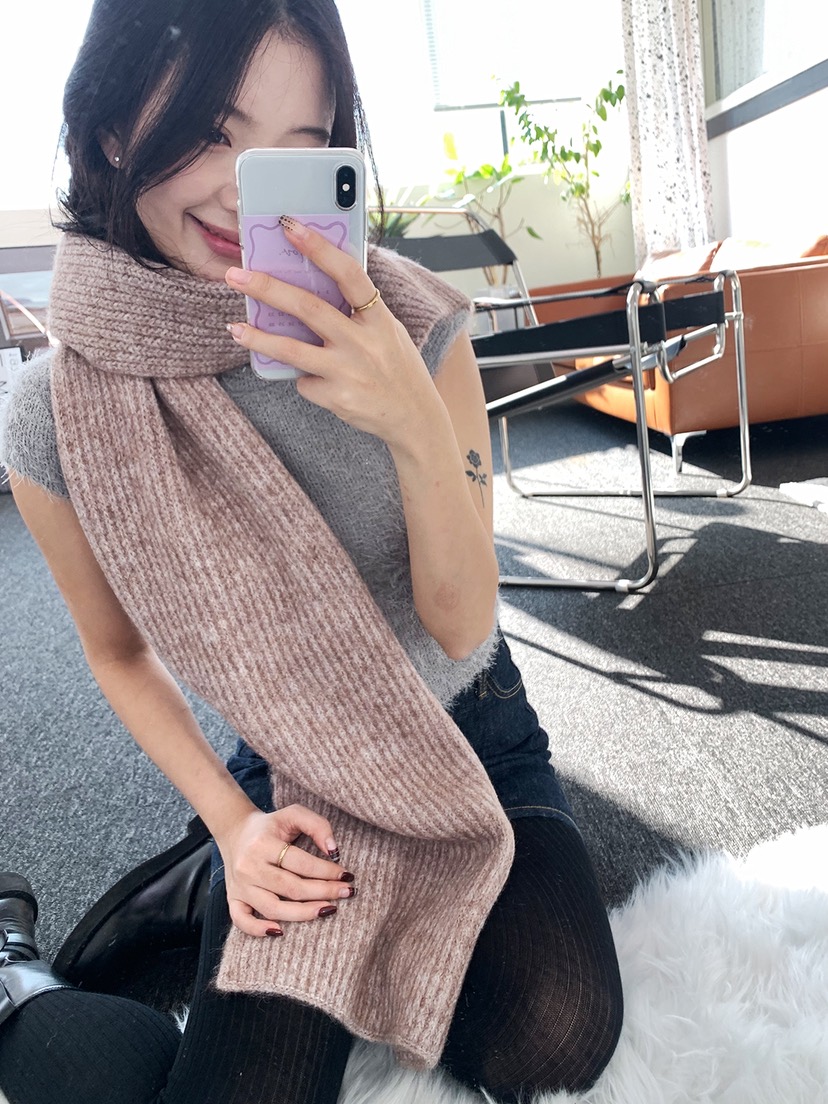 NICEALICE東大門㊣代購女裝新品真品推薦時尚25秋冬圍巾披肩羊絨NICEALICE圍巾/披肩圖色2
