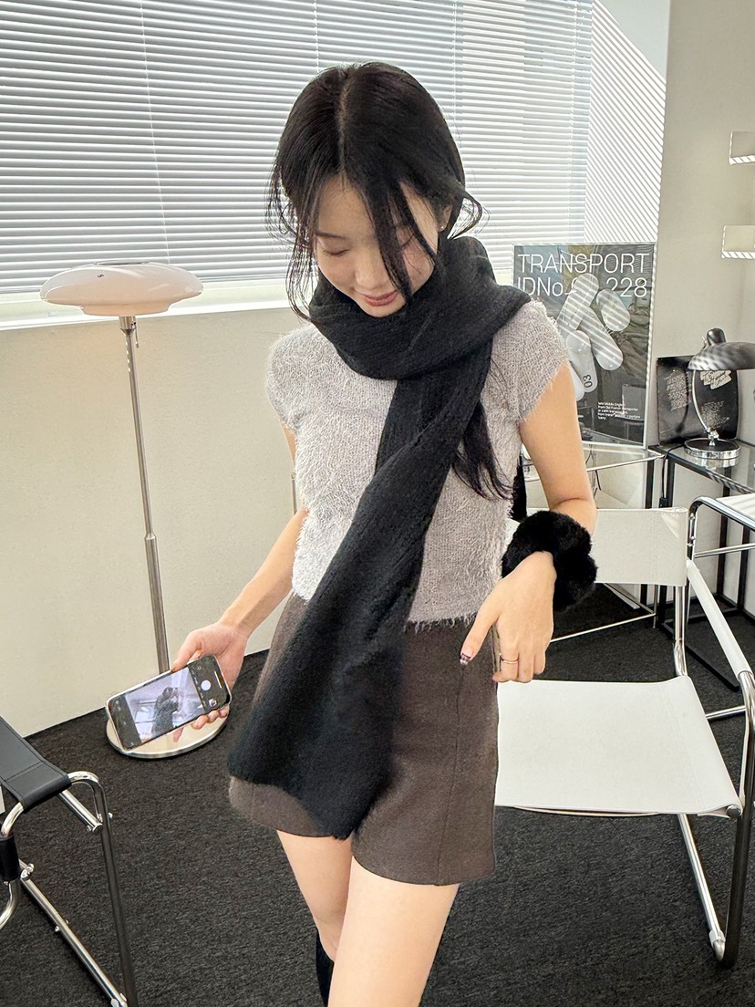 NICEALICE東大門㊣代購女裝新品真品推薦時尚25秋冬圍巾披肩羊絨NICEALICE圍巾/披肩圖色5