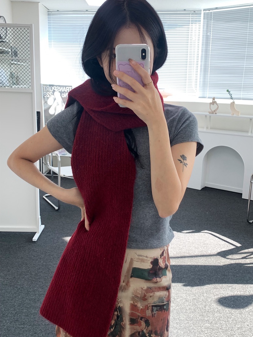 NICEALICE東大門㊣代購女裝新品真品推薦時尚25秋冬圍巾披肩羊絨NICEALICE圍巾/披肩圖色7