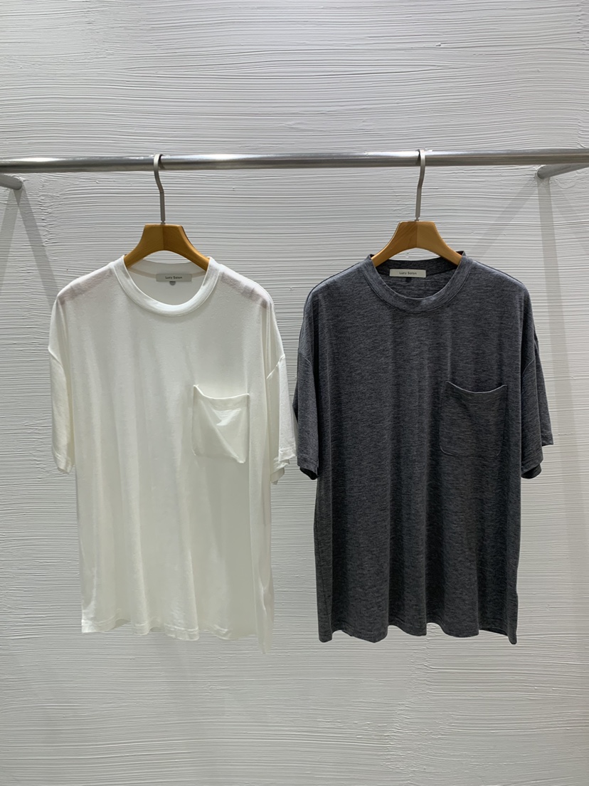 LUCY SALON韓國代購㊣女裝新品職業25秋冬休閑T恤羊毛口袋LUCY SALONT恤