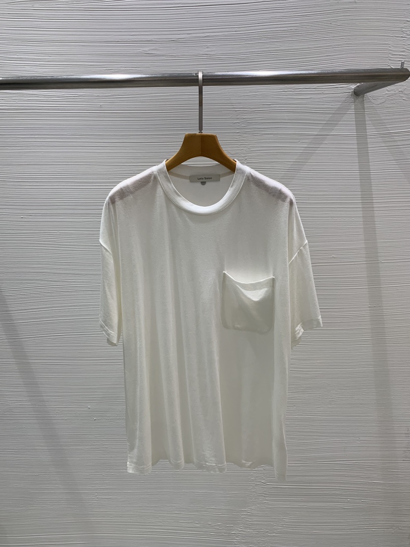 LUCY SALON韓國代購㊣女裝新品職業25秋冬休閑T恤羊毛口袋LUCY SALONT恤