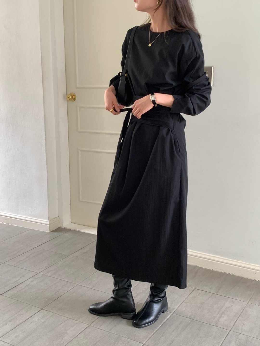 LOWELL韓國代購㊣女士新款25秋冬推薦時尚休閑真品熱賣連衣裙LOWELL連衣裙圖色2