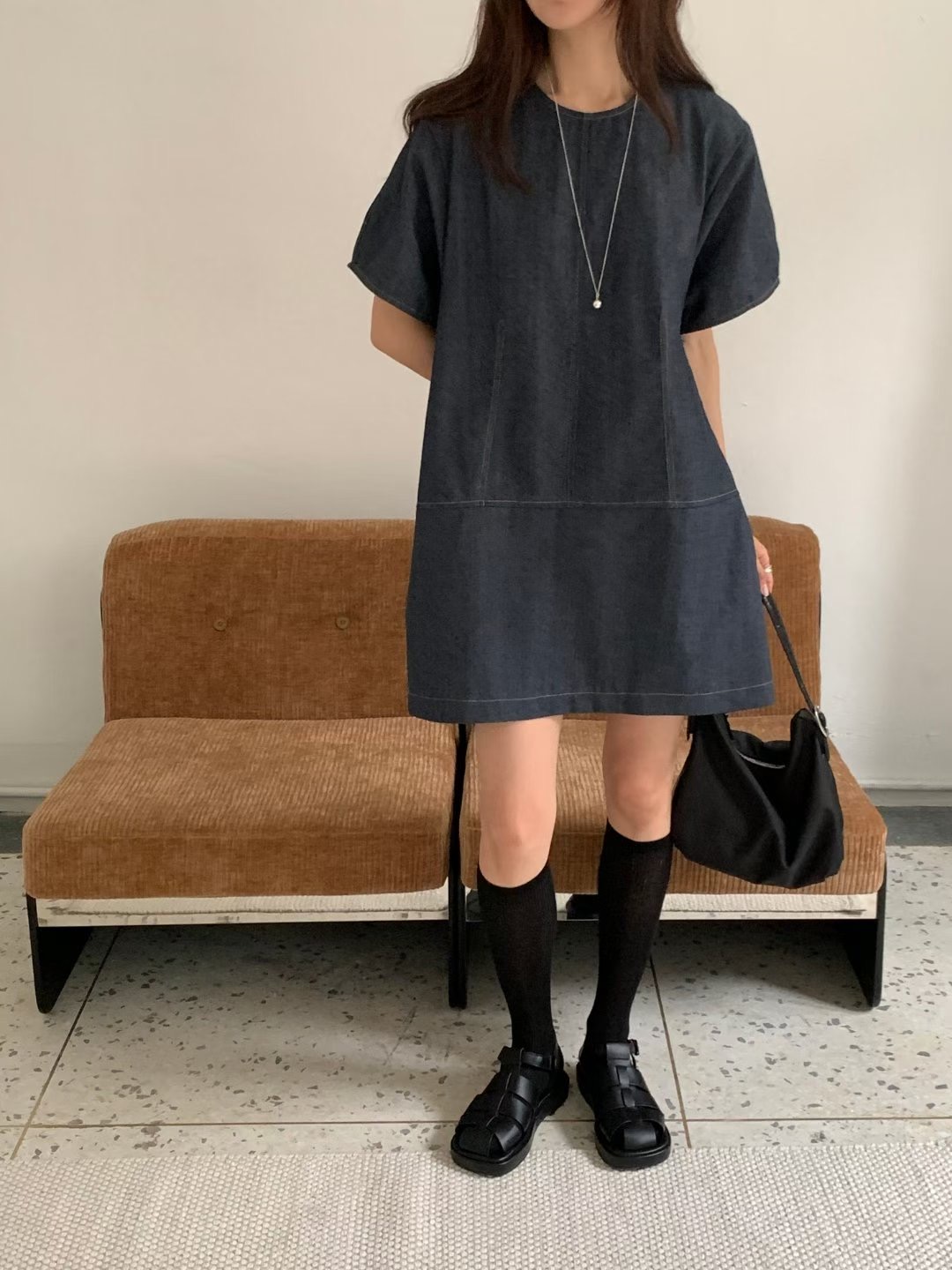 LOWELL韓國直郵㊣女裝新款真品熱賣時尚休閑推薦25秋冬連衣裙LOWELL連衣裙