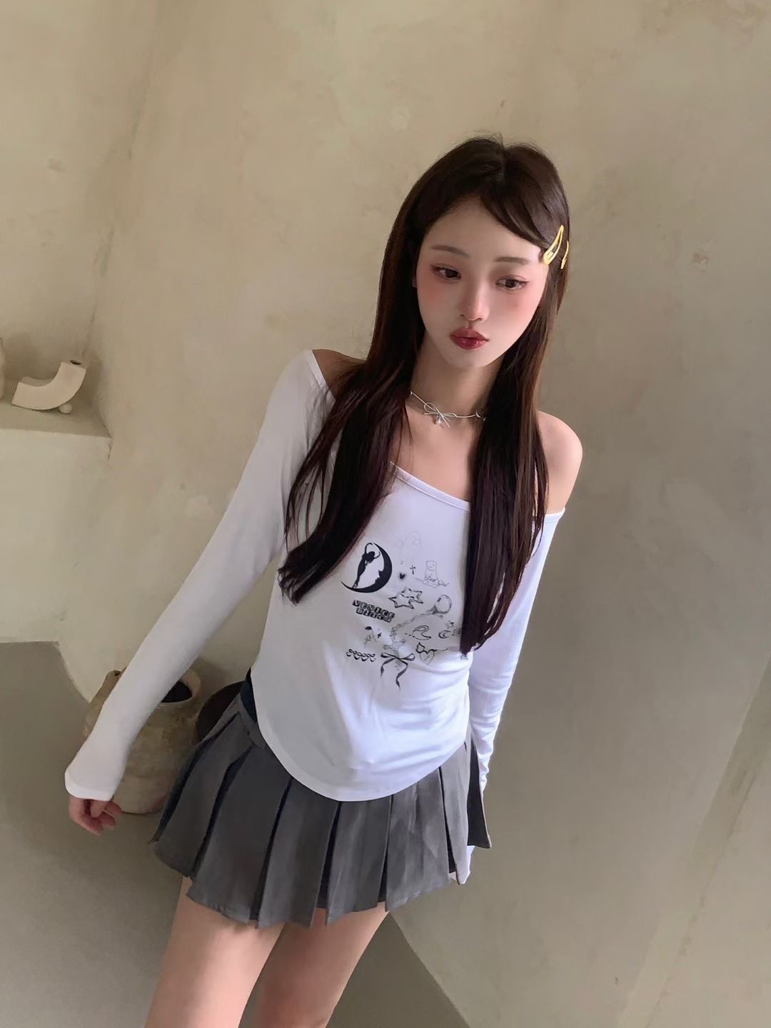 THEFLEX東大門㊣實拍女裝新款25秋冬職業推薦熱賣休閑長袖T恤THEFLEX長袖T恤