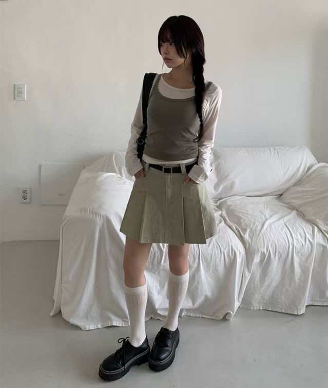 THEFLEX東大門㊣實拍女士新品人氣熱賣時尚真品短裙不含腰帶THEFLEX短裙圖色3