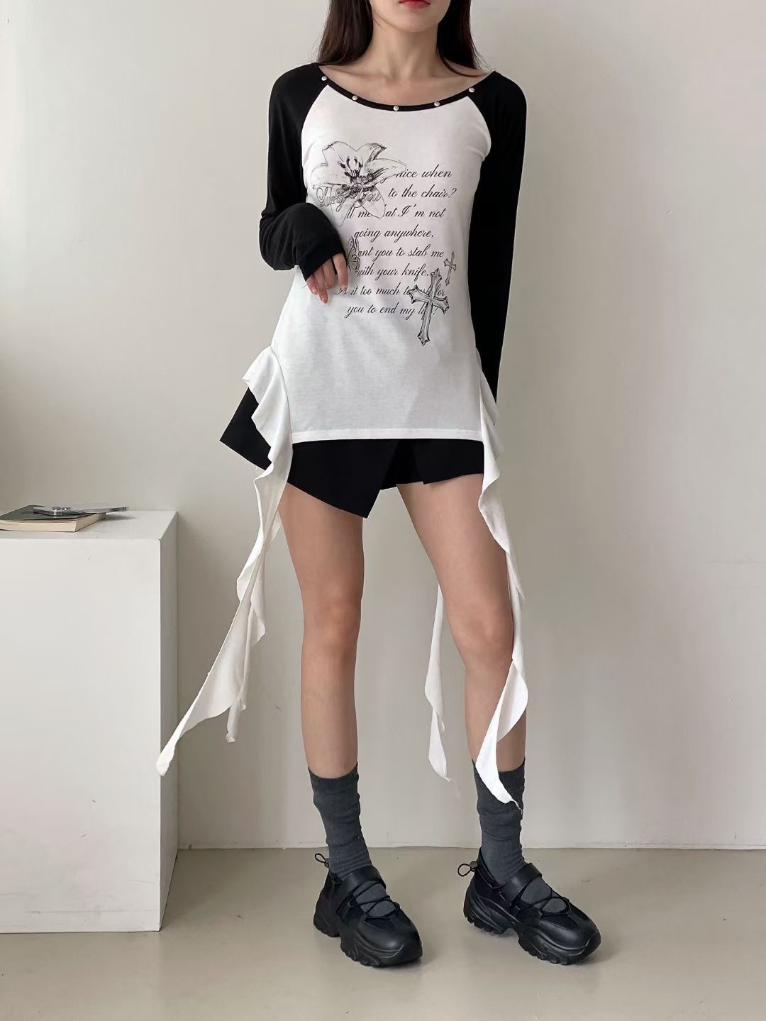 THEFLEX東大門㊣直郵女士新品熱賣推薦真品休閑時尚長袖T恤THEFLEX長袖T恤圖色1