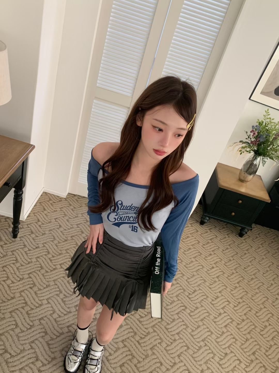 THEFLEX韓國直郵㊣女裝新款真品職業推薦休閑熱賣時尚長袖T恤THEFLEX長袖T恤圖色1