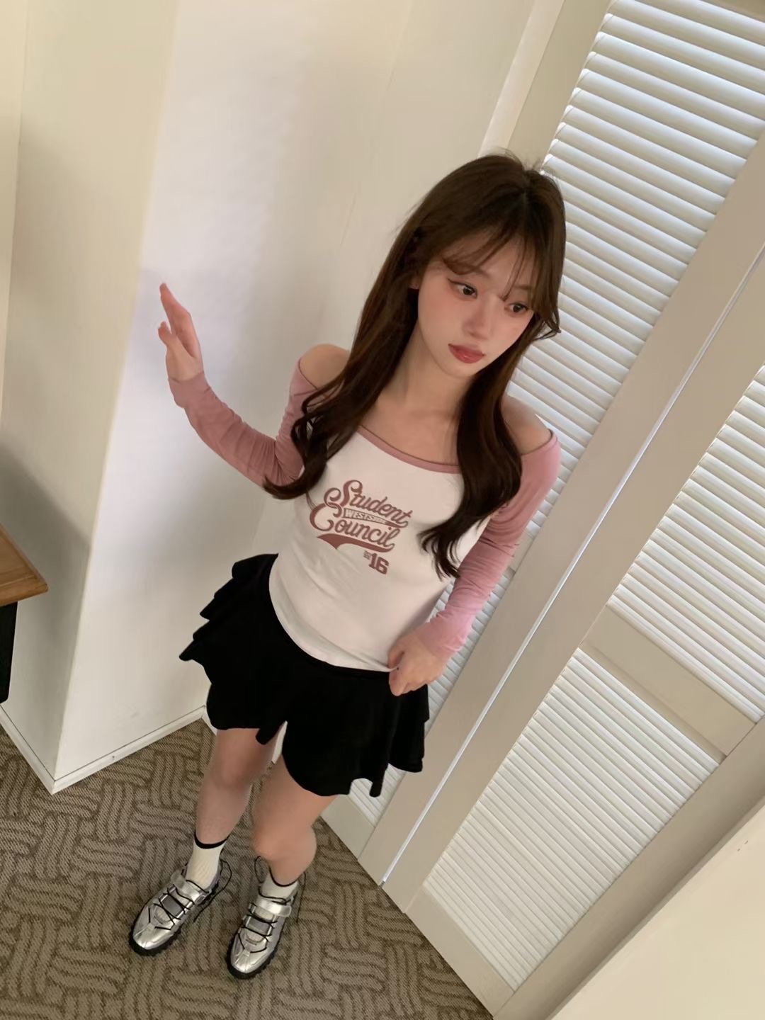 THEFLEX韓國直郵㊣女裝新款真品職業推薦休閑熱賣時尚長袖T恤THEFLEX長袖T恤圖色2