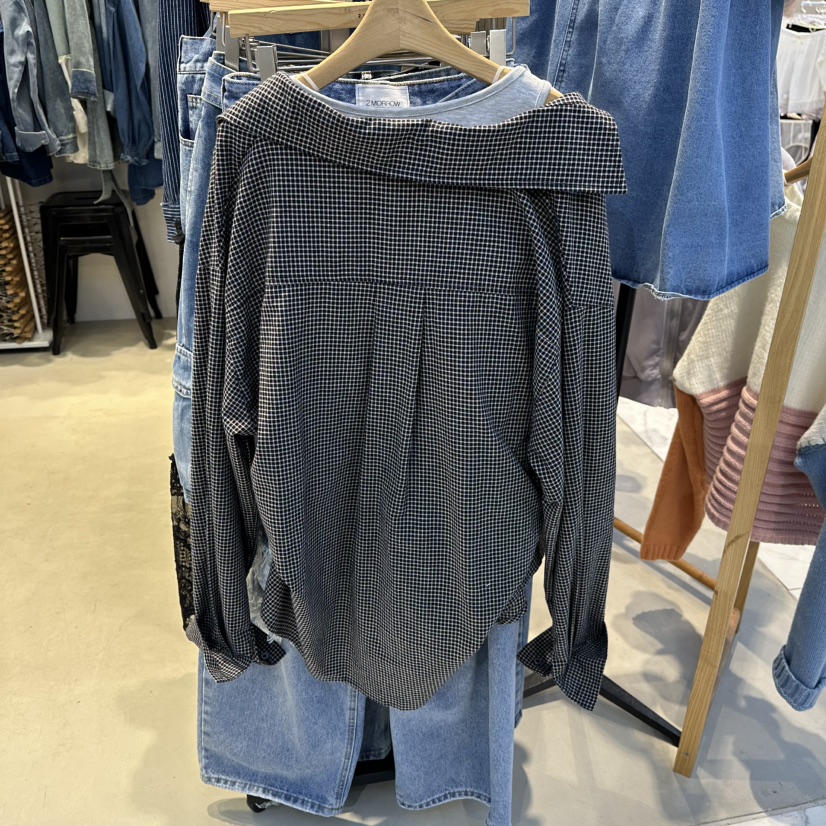 2MORROW韓國代購㊣女裝新品休閑25秋冬熱賣時尚推薦襯衫蕾絲衫2MORROW襯衫/蕾絲衫