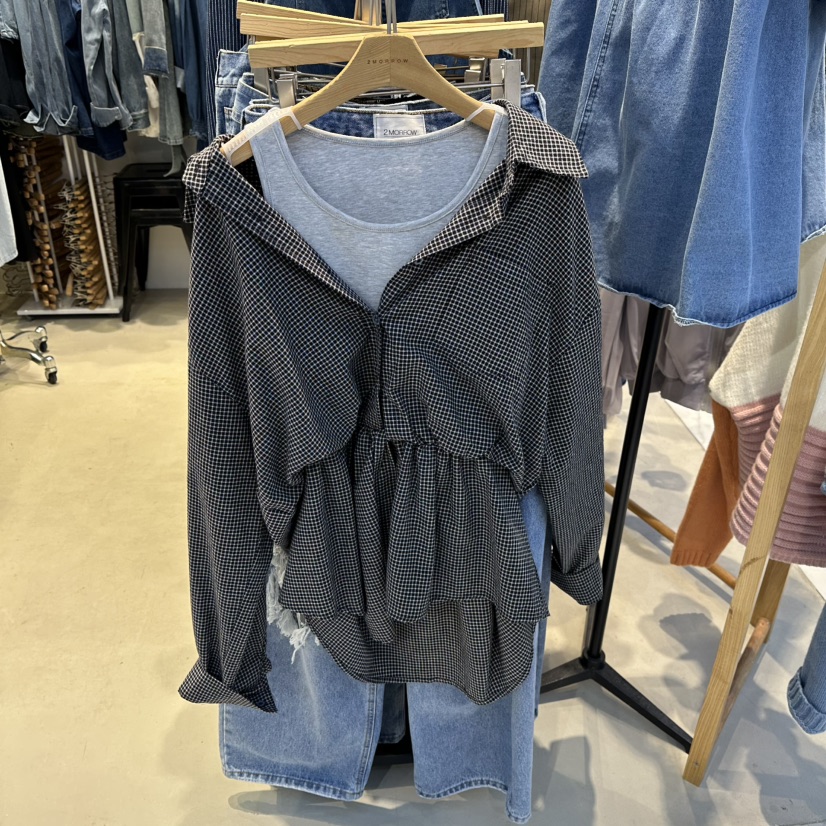2MORROW韓國代購㊣女裝新品休閑25秋冬熱賣時尚推薦襯衫蕾絲衫2MORROW襯衫/蕾絲衫圖色2