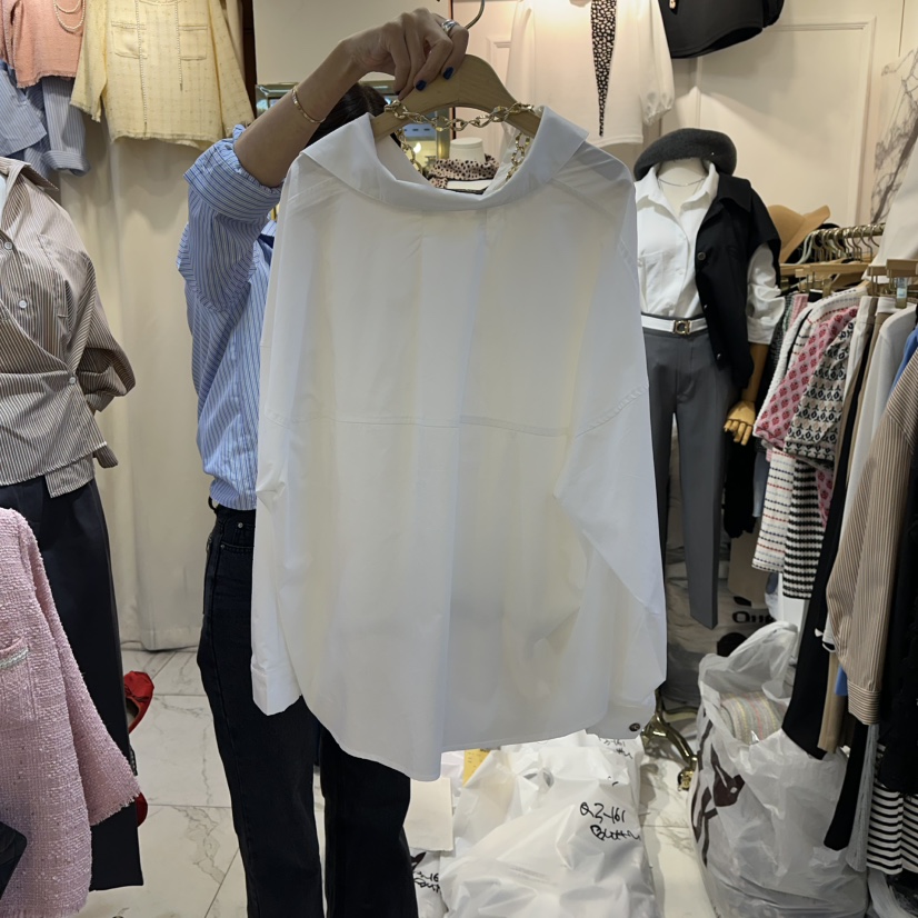 BUTTU東大門㊣直郵女裝新款職業熱賣休閑時尚襯衫蕾絲衫刺繡10 O CLOCK/Buttu襯衫/蕾絲衫