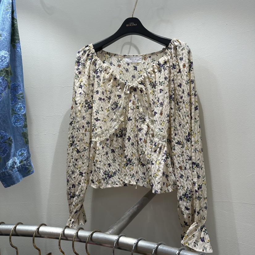 BIKINI東大門㊣直郵女裝新款熱賣25秋冬真品休閑襯衫蕾絲衫BIKINI襯衫/蕾絲衫圖色1