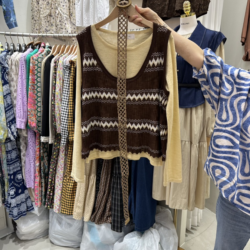 BIKINI東大門㊣代購女裝新款休閑職業熱賣套裝含腰帶兩件套BIKINI套裝圖色2
