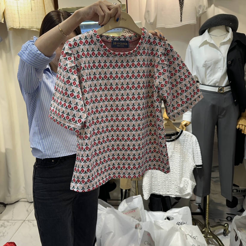 BUTTU韓國直郵㊣女裝新品時尚休閑推薦職業人氣熱賣25秋冬T恤10 O CLOCK/ButtuT恤圖色2