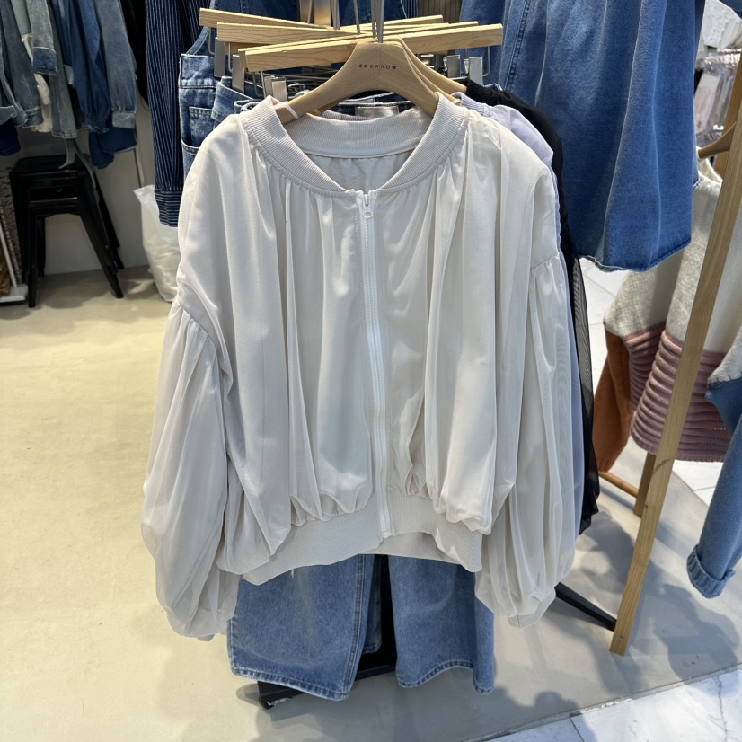 2MORROW韓國代購㊣女士新品25秋冬熱賣職業時尚人氣夾克褶皺2MORROW夾克圖色1
