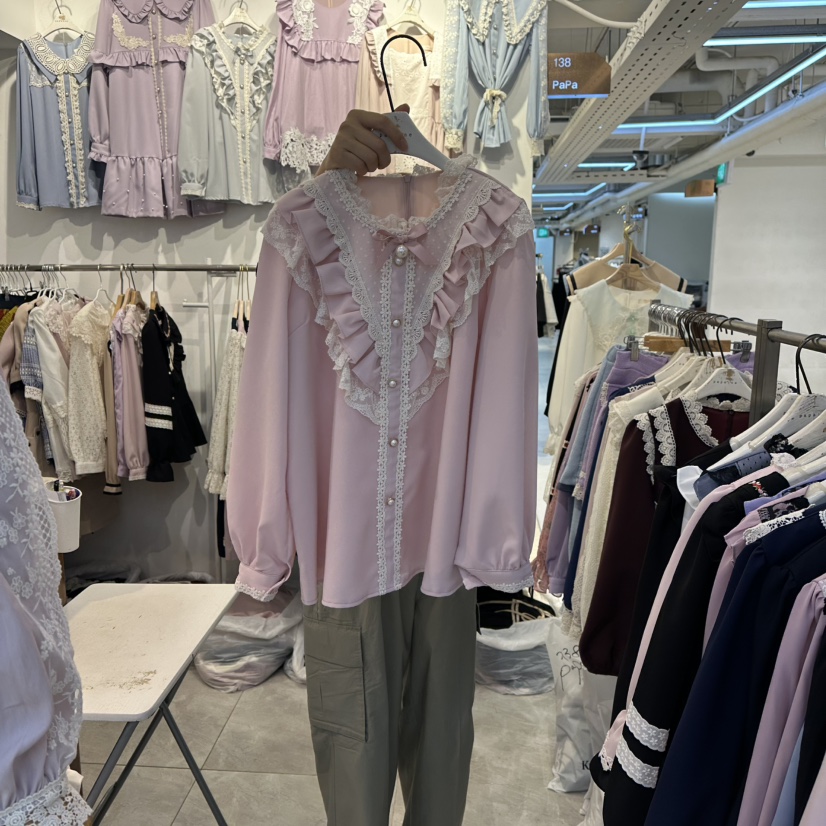 PAPA東大門㊣直郵女士新品真品人氣職業休閑推薦襯衫蕾絲衫PAPA襯衫/蕾絲衫圖色1