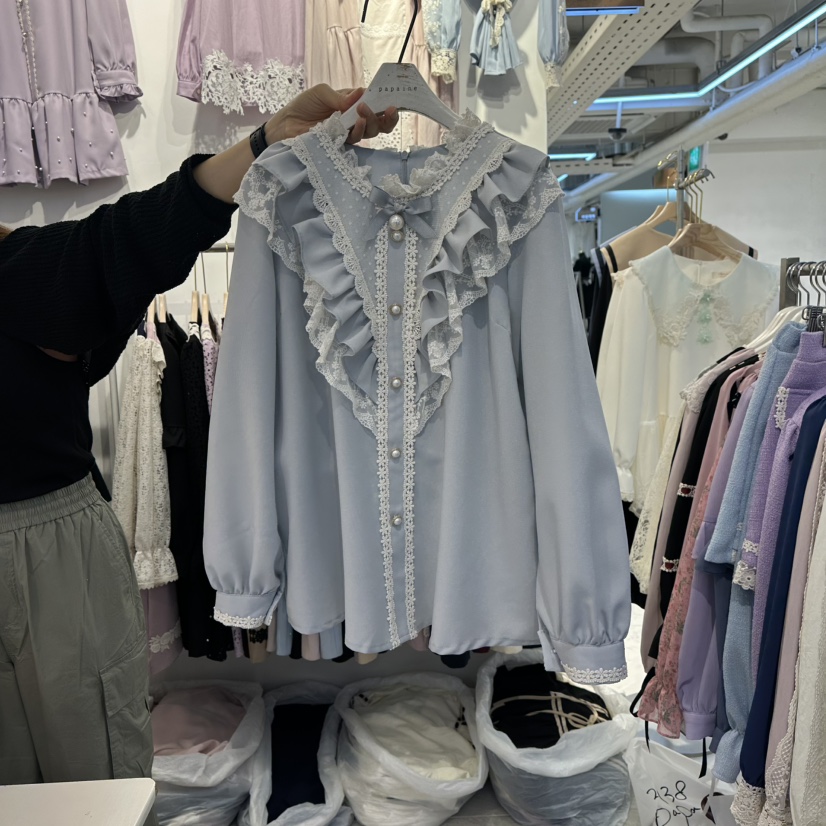 PAPA東大門㊣直郵女士新品真品人氣職業休閑推薦襯衫蕾絲衫PAPA襯衫/蕾絲衫圖色2