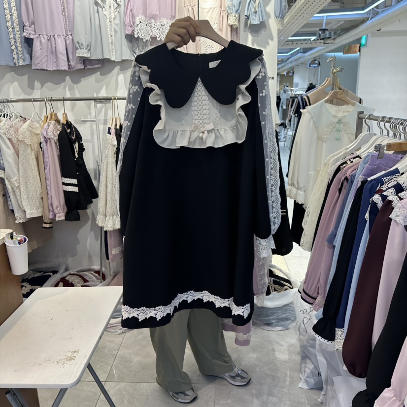PAPA韓國代購㊣女裝新品人氣職業休閑25秋冬時尚推薦連衣裙PAPA連衣裙圖色2