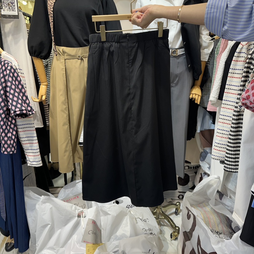 BUTTU東大門㊣實拍女士新品時尚真品職業人氣休閑長裙喇叭腰帶10 O CLOCK/Buttu長裙