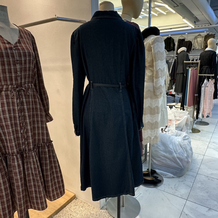 BIKINI韓國代購㊣女裝新品職業推薦真品休閑時尚連衣裙含腰帶BIKINI連衣裙