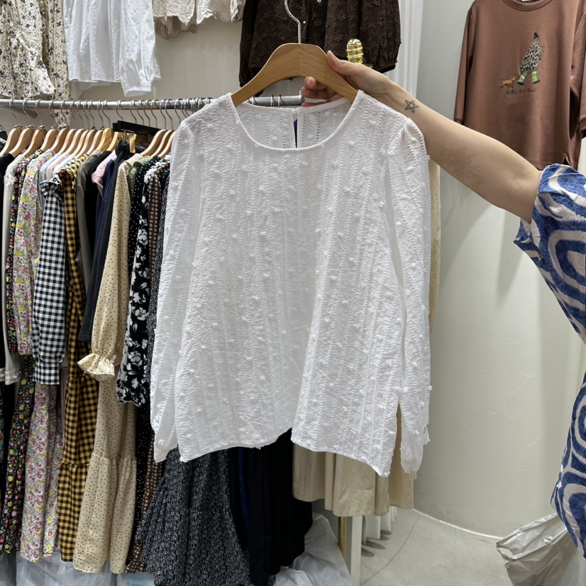 BIKINI東大門㊣代購女士新品推薦職業休閑時尚襯衫蕾絲衫絨BIKINI襯衫/蕾絲衫圖色1