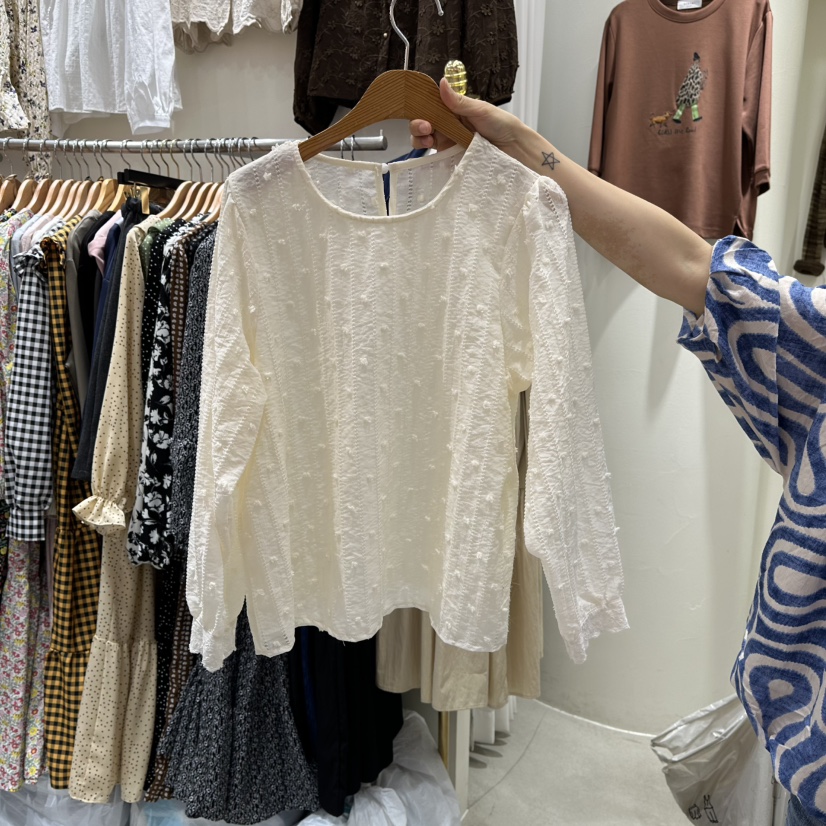 BIKINI東大門㊣代購女士新品推薦職業休閑時尚襯衫蕾絲衫絨BIKINI襯衫/蕾絲衫圖色2