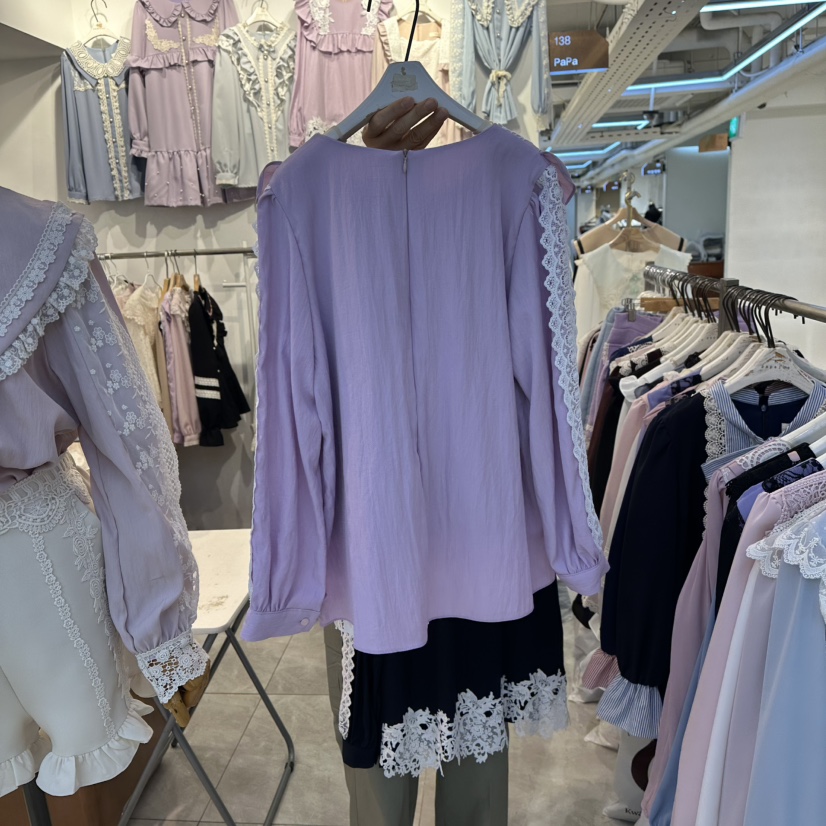 PAPA東大門㊣直郵女裝新品真品時尚休閑推薦熱賣襯衫蕾絲衫PAPA襯衫/蕾絲衫