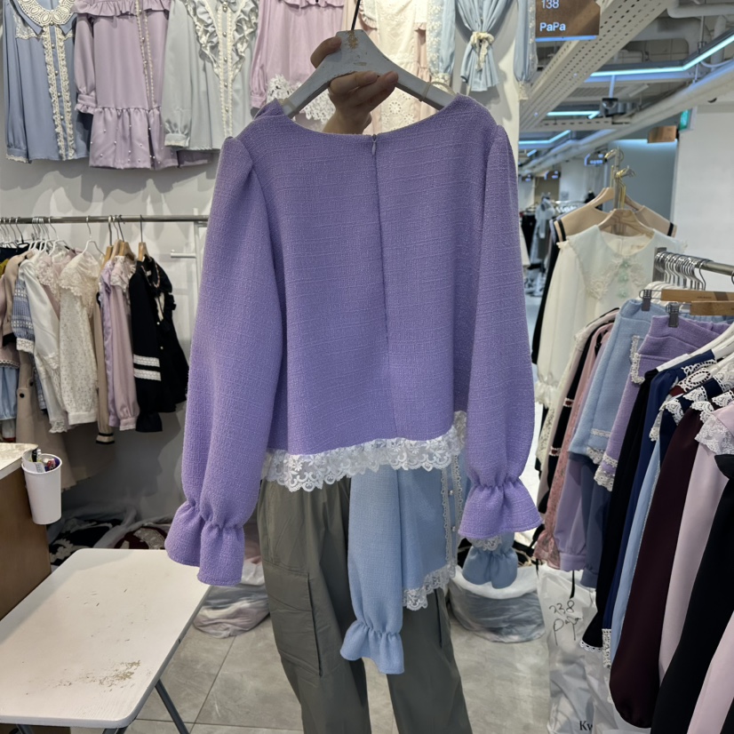 PAPA韓國代購㊣女裝新品人氣真品熱賣推薦時尚休閑襯衫蕾絲衫PAPA襯衫/蕾絲衫