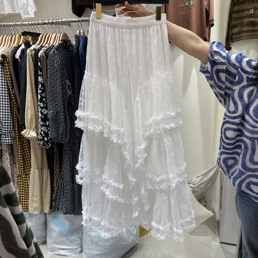 BIKINI東大門㊣代購女士新品真品熱賣休閑25秋冬時尚長裙蕾絲BIKINI長裙圖色1