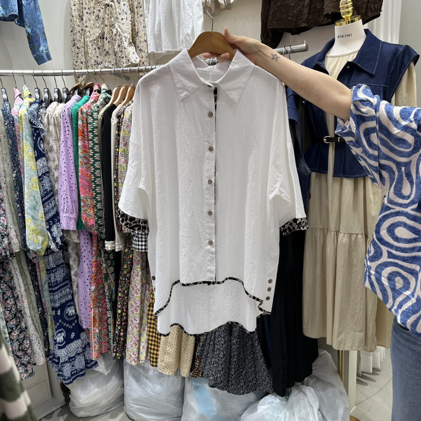 BIKINI韓國直郵㊣女裝新品真品職業推薦25秋冬熱賣襯衫蕾絲衫BIKINI襯衫/蕾絲衫圖色1