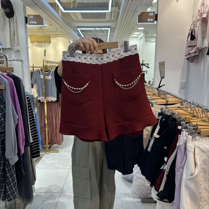 PAPA東大門㊣代購女裝新品休閑25秋冬熱賣真品時尚人氣短褲PAPA短褲圖色2