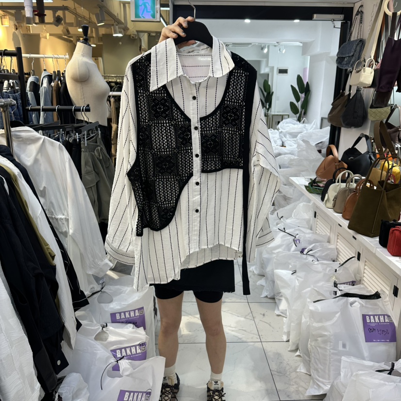 BAKHA韓國直郵㊣女裝新品職業熱賣時尚真品休閑推薦襯衫蕾絲衫BAKHA襯衫/蕾絲衫